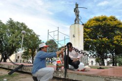 Iniciaron obras de recuperación y revalorización del monumento a Cabral