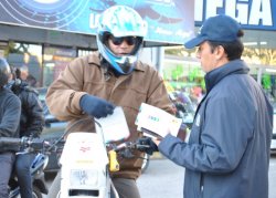 Campaña de educación vial en la Peatonal Junín