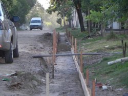 Se construye cordón cuneta en calle Pellegrini