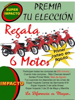 Súper Impacto premia tu elección y sortea 6 motos