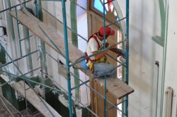 Pintan la Iglesia San José con ayuda de vecinos y del Municipio de Saladas