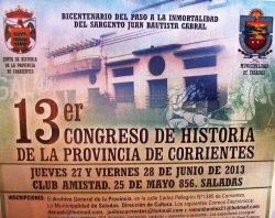 Saladas sede del 13º Congreso de Historia de la Provincia de Corrientes