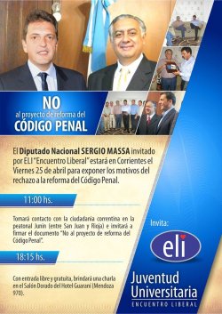 Eli dio a conocer las actividades que desarrollará Sergio Massa en Corrientes