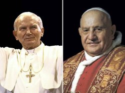 Francisco celebró la canonización de Juan Pablo II y Juan XXIII
