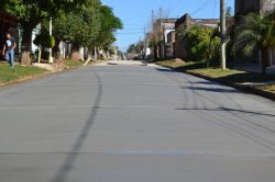 Nueva cuadra pavimentada en Saladas