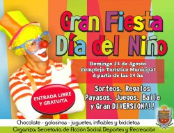 Este domingo Gran Fiesta Día del Niño en el Complejo Turístico