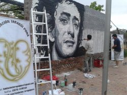 La Fundación Taraguí Porá rindió tributo a Ceratti mediante un mural