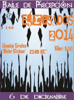 Se viene el gran “Baile de Recepción” 2014 de la Escuela Técnica de Saladas