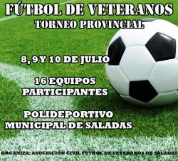 Saladas vivirá el 8, 9 y 10 de julio un Torneo Provincial de Futbol de Veteranos