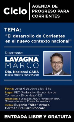 Este lunes, Marco Lavagna diserta en Corrientes