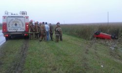 Despiste y vuelco sobre ruta 12 camino a San Roque