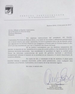 El PJ bonaerense confirmó que no habrá internas con Randazzo