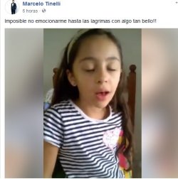 Una saladeña en el Facebook Oficial de Tinelli