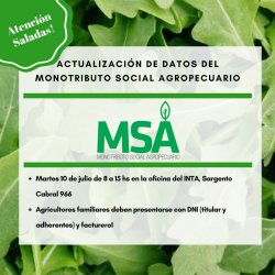 Convocan a reunión a monotributistas de la Agricultura Familiar