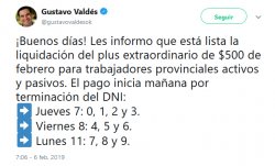 Provincia paga desde mañana el plus de $500 a los empleados públicos