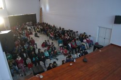 A Sala llena se estrenó el ciclo "Cine Infantil en Vacaciones de Invierno" en Barrio Estación