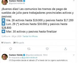 El viernes comienza el cronograma de pago a estatales provinciales