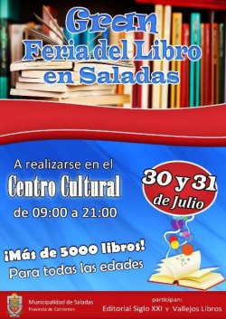 Saladas tendrá su Primera Feria del Libro