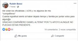 Bassi cuestionó la posición del bloque del PJ y agradeció a Daniel Alterats
