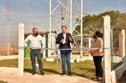 En Pago de los Deseos, Valdés inauguró dos tanques de agua potable y ripio