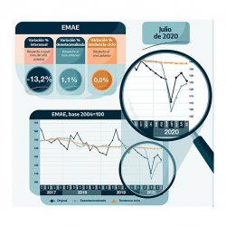 La actividad económica cayó 13,2% en julio con respecto al mismo mes de 2019