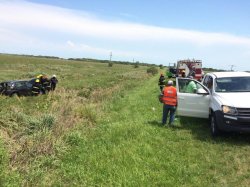 Volvía de Saladas, despistó y volcó en ruta 12