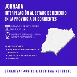 Corrientes será sede de Jornada Regional sobre Estado de Derecho