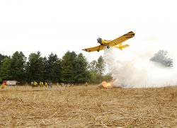 Bomberos de Saladas también combaten contra el fuego en San Luís del Palmar