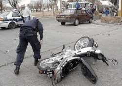 Moto embistió a bicicleta en la ruta 118