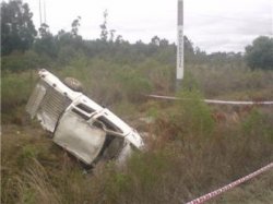 Santa Rosa: Despiste y vuelco de una camioneta conducida por un menor
